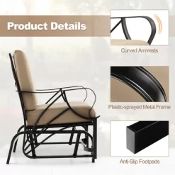 Tangkula 2 Pieces Patio Glider Chair Outdoor Metal Glider W/ Seat & Back Cushions Backyard Poolside 16 Tangkula 2 Pieces Patio Glider Chair Outdoor Metal Glider W/ Seat & Back Cushions Backyard Poolside -Tangkula GUEST 5ecbdfba 8e89 44cb 9988 7348f097ffa9