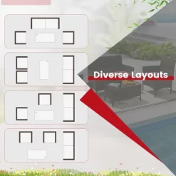 Tangkula 8 Piece Patio Rattan Conversation Set Outdoor Wicker Furniture Set With Chair Loveseat & Tempered Glass Table Cozy Seat Cushions 18 Tangkula 8 Piece Patio Rattan Conversation Set Outdoor Wicker Furniture Set With Chair Loveseat & Tempered Glass Table Cozy Seat Cushions -Tangkula GUEST 6026039d 35d1 4d63 bb90 99ee4e08c848