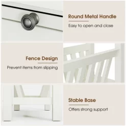 Tangkula Side Table End Table Nightstand W/ Bottom Storage Shelf & Rubber Wood Legs White -Tangkula GUEST 609132b7 f2c7 487e 8414 b9e6bad0d7b2