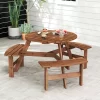 Tangkula 6-Person Round Picnic Table Set W/ 3 Built-in Benches 2" Umbrella Hole 2 Tangkula 6-Person Round Picnic Table Set W/ 3 Built-in Benches 2" Umbrella Hole -Tangkula GUEST 60925907 e29e 4cf7 8421 481805cd44a9