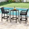 Tangkula 3 Piece Patio Bar Set Bistro Table & Chairs W/ Heavy-Duty Metal Frame -Tangkula GUEST 60a35707 3cee 45eb 8572 0f98ee99fc41