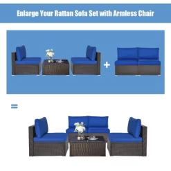 Tangkula 2PCS Patio Sectional Armless Sofas Rattan Furniture Set Outdoor W/ Cushions 17 Tangkula 2PCS Patio Sectional Armless Sofas Rattan Furniture Set Outdoor W/ Cushions -Tangkula GUEST 6100c19c 97d5 4edb 9406 a29d1d55dc8f