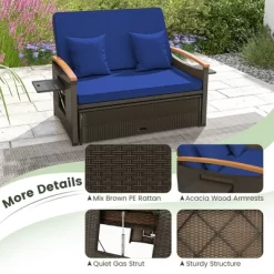 Tangkula Outdoor Wicker Daybed Patio Loveseat & Storage Ottoman Set W/ Navy Cushions 18 Tangkula Outdoor Wicker Daybed Patio Loveseat & Storage Ottoman Set W/ Navy Cushions -Tangkula GUEST 61357486 f02b 4898 a35d da49a893c3d2