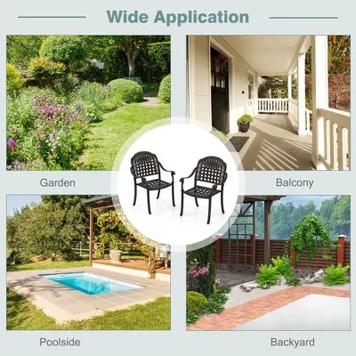 Tangkula 4 Pieces Cast Aluminum Patio Chair Bistro Dining Chair Outdoor Cast Aluminum Chair 8 Tangkula 4 Pieces Cast Aluminum Patio Chair Bistro Dining Chair Outdoor Cast Aluminum Chair - Image 6
