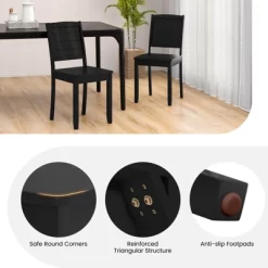 Tangkula 4 PCS Armless Wood Dining Chair W/ Rubber Wood Legs Curved Backrest Kitchen -Tangkula GUEST 6144aa7f f5ee 4d95 b8da 741ef176cf82