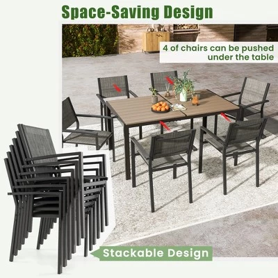 Tangkula 59" X 35" Large Rectangle Outside Table W/ Metal Legs Accommodate Up To 6 7 Tangkula 59" X 35" Large Rectangle Outside Table W/ Metal Legs Accommodate Up To 6 - Image 5