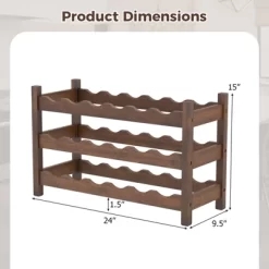 Tangkula 3 Tier 18 Bottle Drinks Storage Cabinet Shelf Bamboo Drinks Rack For Drinks Lovers -Tangkula GUEST 61ca1f9c b1dc 404b aa38 58886f7dcf6c