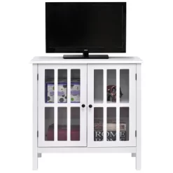 Tangkula Storage Sideboard Glass Door Accent And Display Cabinet White/Brown 11 Tangkula Storage Sideboard Glass Door Accent And Display Cabinet White/Brown -Tangkula GUEST 61d9b63f 96e4 4698 9031 d605b1a7031a