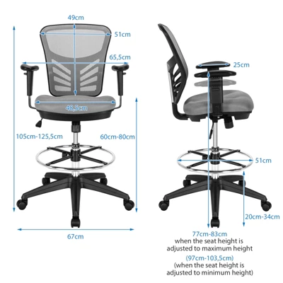Tangkula Ergonomic Office Chair W/Retractable Footrest High Back Reclining Executive Chair W/Adjustable Headrest 11 Tangkula Ergonomic Office Chair W/Retractable Footrest High Back Reclining Executive Chair W/Adjustable Headrest - Image 9