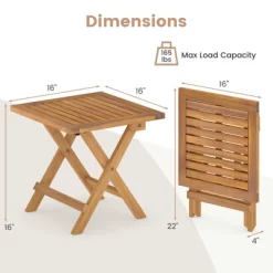 Tangkula Outdoor Folding Side Table Acacia Wood End Table Square Patio Bistro Table 11 Tangkula Outdoor Folding Side Table Acacia Wood End Table Square Patio Bistro Table -Tangkula GUEST 6252d816 7e4c 4279 98d5 fc686e70fd05