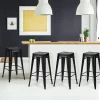 Tangkula Set Of 4 Metal Bar Stools 24" Industrial Chair Low Back Black 1 Tangkula Set Of 4 Metal Bar Stools 24" Industrial Chair Low Back Black -Tangkula GUEST 62b7d6e6 94bd 4449 8c59 e8bddc27fa7a
