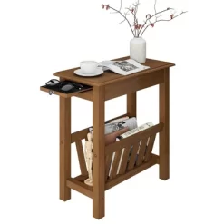 Tangkula End Table Pull-out Tray Shelf Accent Side Nightstand Rubber Wood Leg Rustic Oak 13 Tangkula End Table Pull-out Tray Shelf Accent Side Nightstand Rubber Wood Leg Rustic Oak -Tangkula GUEST 638f4525 3125 4370 a214 48161ab12370