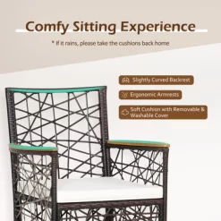 Tangkula Patio PE Rattan Dining Chairs Set Of 2/4 Patio PE Wicker Armchairs With Removable Cushions And Acacia Wood Armrests -Tangkula GUEST 639407dd bbd3 47fb 84dd a72e6cc37837