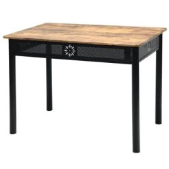 Tangkula 5 Piece Dining Set Wood Metal Table And Chairs Kitchen Furniture Black -Tangkula GUEST 639f7a83 6855 432a 97fd f6e36641fa04