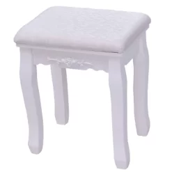 Tangkula Oval Vanity Mirror Dressing Table Beauty Dresser Cosmetics Organizer W/ Cushioned Bench -Tangkula GUEST 63f0da54 3c6c 43b4 bc8e 1184b4c540e5