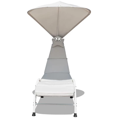 Tangkula Patio Chaise Chaise Lounge Chair With Canopy Cushioned Canopy Lounger 4 Tangkula Patio Chaise Chaise Lounge Chair With Canopy Cushioned Canopy Lounger - Image 2