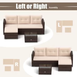 Tangkula 4 Seats Outdoor Patio Furniture Set L-Shaped Couch Set For Yard -Tangkula GUEST 6470696f e9fd 4d67 9eae 09ba20edbe28