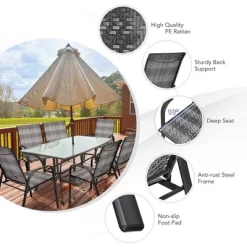 Tangkula 12PCS Outdoor PE Wicker Stacking Dining Chairs Patio Arm Chairs -Tangkula GUEST 64e93194 cef8 4999 8b6e 1f7998ae0edd