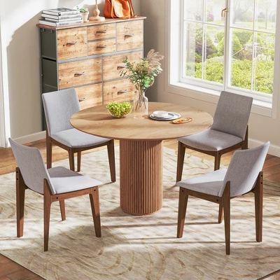 Tangkula Wooden Dining Chairs Of 4 W/ Added Cushions High Curved Back For Dining Room 3 Tangkula Wooden Dining Chairs Of 4 W/ Added Cushions High Curved Back For Dining Room