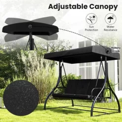 Tangkula Converting Patio Swing Chair Porch Swing Bed W/Adjustable Canopy & Thickened Cushion 16 Tangkula Converting Patio Swing Chair Porch Swing Bed W/Adjustable Canopy & Thickened Cushion -Tangkula GUEST 65666418 c730 45f8 9cc2 c36014f493b3