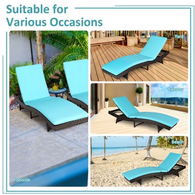 Tangkula Patio Adjustable Rattan Chaise Lounge Chair Folding Reclining Wicker Chair 8 Tangkula Patio Adjustable Rattan Chaise Lounge Chair Folding Reclining Wicker Chair - Image 6