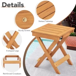Tangkula Outdoor Folding Side Table Hardwood Patio Bistro Table W/ Slatted Tabletop & X-shaped Legs 13 Tangkula Outdoor Folding Side Table Hardwood Patio Bistro Table W/ Slatted Tabletop & X-shaped Legs -Tangkula GUEST 65beb199 5f77 4918 866e b8b20b068f6a