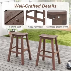 Tangkula 3PCS Outdoor HDPE Bar Table & Chair Set For 2 W/ Footrests For Garden Yard Pool -Tangkula GUEST 65c36d17 3b19 4f6e 9ac4 212b97472282