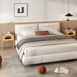 Tangkula Bamboo Nightstand Farmhouse Bedside Table W/ Tempered Glass Decorated Drawer 14 Tangkula Bamboo Nightstand Farmhouse Bedside Table W/ Tempered Glass Decorated Drawer -Tangkula GUEST 66176fae 076f 44f3 99f6 52a44701ee5a