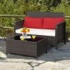 Tangkula 2PCS Patio Rattan Furniture Set Loveseat W/Coffee Table For Garden Porch Backyard Brown 2 Tangkula 2PCS Patio Rattan Furniture Set Loveseat W/Coffee Table For Garden Porch Backyard Brown -Tangkula GUEST 661ea0f9 53e7 445c b5b3 19939b6aaeec