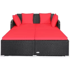 Tangkula Patio Rattan Daybed With 4 Pillows Cushioned Sofa For Outdoor 23 Tangkula Patio Rattan Daybed With 4 Pillows Cushioned Sofa For Outdoor -Tangkula GUEST 66205bcb 63e4 4b9c 96e6 c53c598fee98