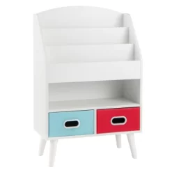 Tangkula Kids Bookshelf W/3-Tier Bookshelves Open Compartment & 2 Foldable Fabric Drawers -Tangkula GUEST 681d0813 fdea 487c 8fc5 1102d36d1e2a