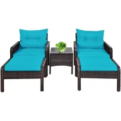 Tangkula 5-Piece Patio Rattan Conversation Set Cushioned Sofas And Ottoman Set With Table 25 Tangkula 5-Piece Patio Rattan Conversation Set Cushioned Sofas And Ottoman Set With Table -Tangkula GUEST 68201cea 0880 4111 a205 05d928e37ba8