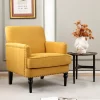 Tangkula Set Of 2 Modern Accent Chair Upholstered Sofa Chair W/ Rubber Wood Legs Yellow -Tangkula GUEST 6a5ed62b f16f 41cc b3a2 79aabc223b86