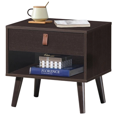 Tangkula Retro Wood Nightstand With Storage Drawer End Table Bedside Table 8 Tangkula Retro Wood Nightstand With Storage Drawer End Table Bedside Table - Image 6