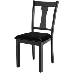 Tangkula Set Of 2 Dining Room Chairs Modern Wood Dining Side Chair High Back Kitchen Chairs With Rubber Wood Frame Black/Coffee -Tangkula GUEST 6bae04f1 8d9b 43f5 80c4 761d274053a8