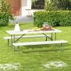 Tangkula Folding Picnic Table W/ 2 Benches 6 FT Camping Table Set W/ All-Weather HDPE Tabletop White -Tangkula GUEST 6bea3963 b4f7 49f4 894c daee3880823d