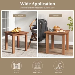 Tangkula 1PC/2PCS Patio Hardwood End Table Square Side Table With Slatted Tabletop Small Coffee Bistro Table Indoor Outdoor Side Table -Tangkula GUEST 6c766906 8e0f 4984 bd0d 4c1c3934926e