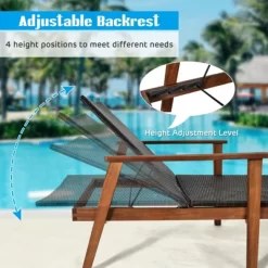 Tangkula 3PCS Chaise Lounge Set 4-Level Folding Chaise Lounge Adjustable Outdoor Beach With Wicker Side Table 16 Tangkula 3PCS Chaise Lounge Set 4-Level Folding Chaise Lounge Adjustable Outdoor Beach With Wicker Side Table -Tangkula GUEST 6cc6d2ac 3033 474a b88c 30e86ca795b3