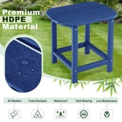 Tangkula 2 PCS 18" Patio Side Table Weather Resistant Adirondack Table Outdoor Chairside End Tables Waterproof HDPE Navy 10 Tangkula 2 PCS 18" Patio Side Table Weather Resistant Adirondack Table Outdoor Chairside End Tables Waterproof HDPE Navy -Tangkula GUEST 6ce46b5e 1029 40f1 8374 9241b291c604