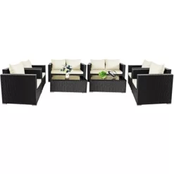 Tangkula 8PCS Rattan Patio Conversation Set Outdoor Furniture Set W/ Cushions -Tangkula GUEST 6d0237ad bb98 4210 a1e4 4eb5c3caa4a0