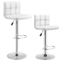 Tangkula Modern Square PU Leather Adjustable Swivel Barstools,Set Of 2 -Tangkula GUEST 6d17978a 9277 47fc 9218 38f3405fa443