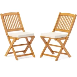 Tangkula Patio Folding Chair Set Of 2 Portable Acacia Wood Dining Chairs With High Back & Seat Cushions Beige/Navy/Red 20 Tangkula Patio Folding Chair Set Of 2 Portable Acacia Wood Dining Chairs With High Back & Seat Cushions Beige/Navy/Red -Tangkula GUEST 6dc5959f 351c 4d23 a073 b92eedc87022