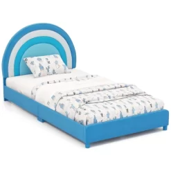 Tangkula Kids Twin Platform Bed Frame Upholstered Twin Size Bed W/ Wooden Slats Support -Tangkula GUEST 6e664fec c810 45e2 81a7 fef2bc80adc2