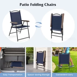 Tangkula Patio Folding Chairs Set Of 2 Outdoor Dining Chairs W/ Ergonomic Backrests & Armrests -Tangkula GUEST 6ead0a6f 8973 4928 b17e fc9a35b54afe