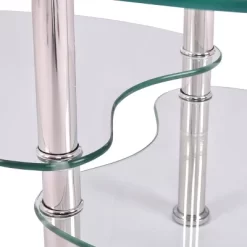 Tangkula Oval Dining Table Tempered Glass Top Tea Table Chrome Base Living Room -Tangkula GUEST 6f3e6db5 0672 41e6 aa5b 3728597f4ffc