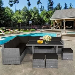 Tangkula Outdoor Wicker Coversation Set, 7 Piece, With Red/Turquoise/White/Black/Navy/Gray Cushions 19 Tangkula Outdoor Wicker Coversation Set, 7 Piece, With Red/Turquoise/White/Black/Navy/Gray Cushions -Tangkula GUEST 6f4122eb 00bc 49ee a58b 851496e8ed3c