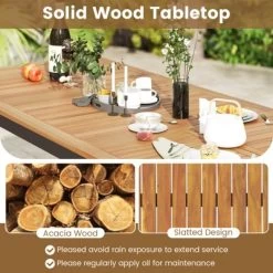Tangkula Patio Dining Table For 8 79" Large Rectangle Table W/ Acacia Wood Tabletop 15 Tangkula Patio Dining Table For 8 79" Large Rectangle Table W/ Acacia Wood Tabletop -Tangkula GUEST 6f76ec0f 9375 476d 8e37 d6ec12f3d9fe