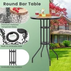 Tangkula 4PCS Bistro Set Folding Counter Height Chairs Round Bar Table & Umbrella Patio 15 Tangkula 4PCS Bistro Set Folding Counter Height Chairs Round Bar Table & Umbrella Patio -Tangkula GUEST 6f9ae14c de32 4c2e 9137 2482945bcd54