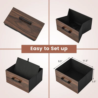 Tangkula 2PCS Nightstand Bedside End Table With 2 Fabric Drawers & Storage Shelf 8 Tangkula 2PCS Nightstand Bedside End Table With 2 Fabric Drawers & Storage Shelf - Image 6