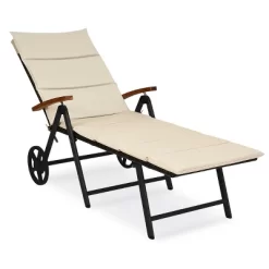 Tangkula Outdoor Rattan Wicker Lounge Chair Folding Patio Chaise W/ Wheels & Cushion 25 Tangkula Outdoor Rattan Wicker Lounge Chair Folding Patio Chaise W/ Wheels & Cushion -Tangkula GUEST 7087a09d 1736 4b4b afa3 ceb8bf490a1a